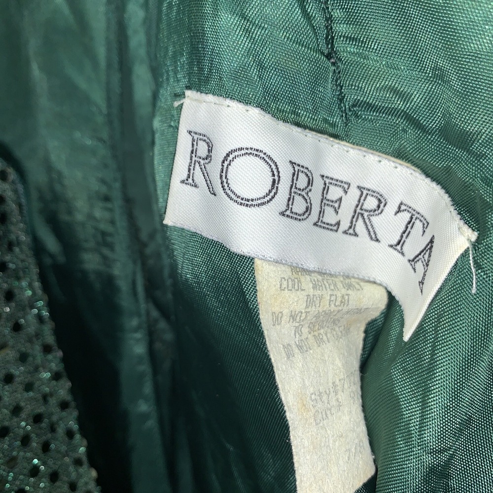 Roberta Green Sequin Maxi Sheath Dress Halter Neck 80s/90s Vintage Size 7/8 Glam - Picture 7 of 11